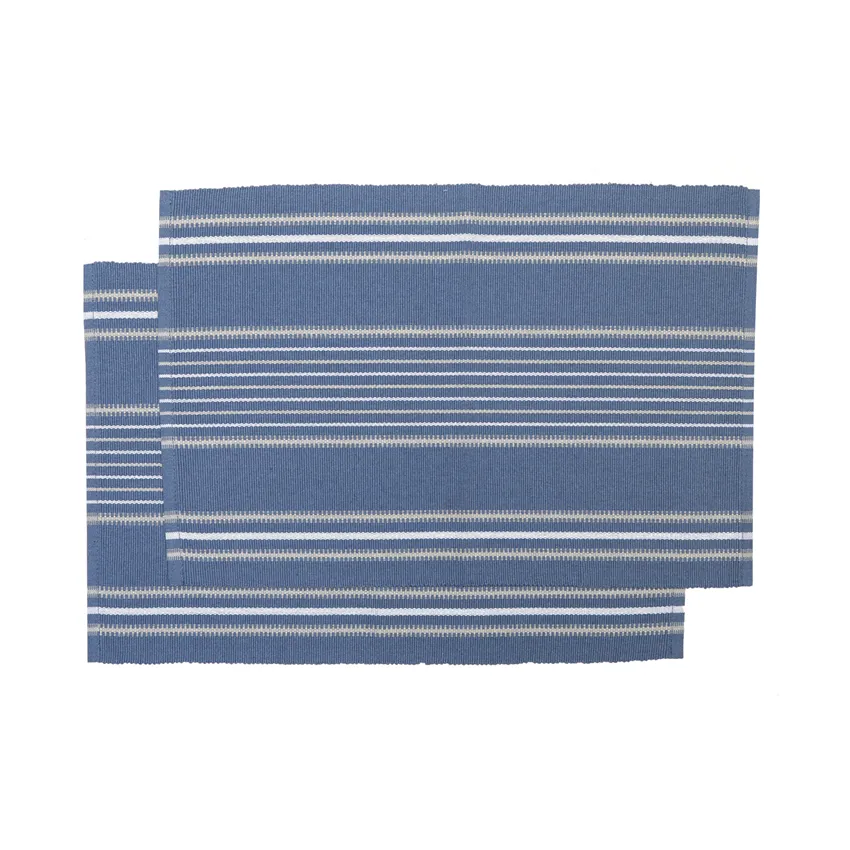 Recycled Placemat 2-pack Linda, Grey Blue/White