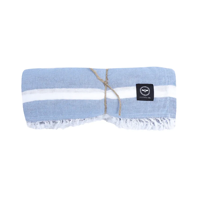 Recycled Blanket Olivia, Light Blue