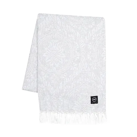 Recycled Blanket Myra, Light Grey/White