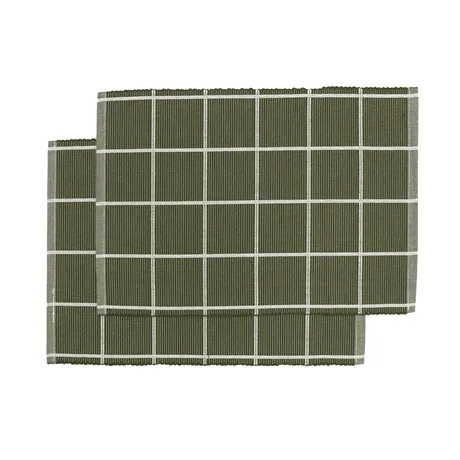 Recycled Placemat 2-pack Alexander, Olive Green/Beige