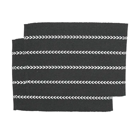 Recycled Placemat 2-pack Måns, Dark Grey/White