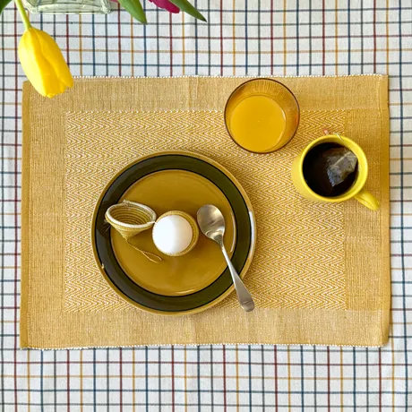 Recycled Placemat 2-pack Agnes, Yellow/Beige