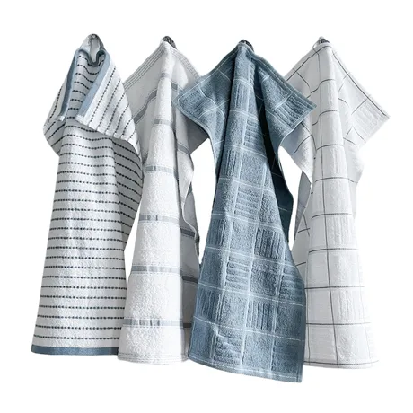  Tea Towel Visby, 4-assorted, Blue/White