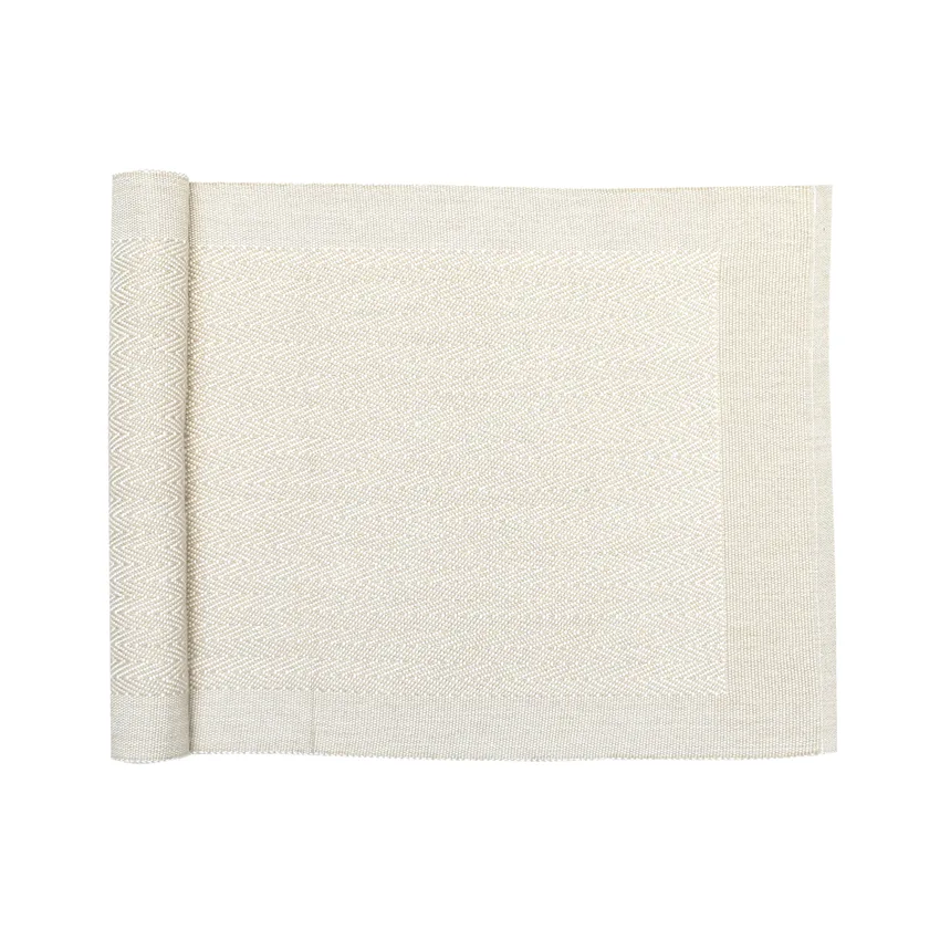 Recycled Table Runner Agnes, Linen/White