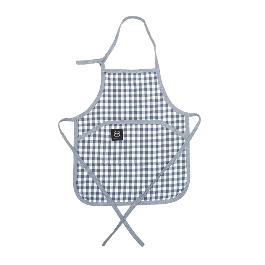 Recycled Childen's Apron Bella, Grey Blue/White